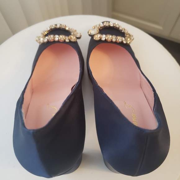 New ANNA F. Italian satin blue pumps, sz 38.5 - Picture 4 of 9